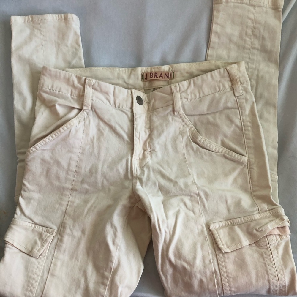 J BRAND WHITE PINK CARGO PANTS